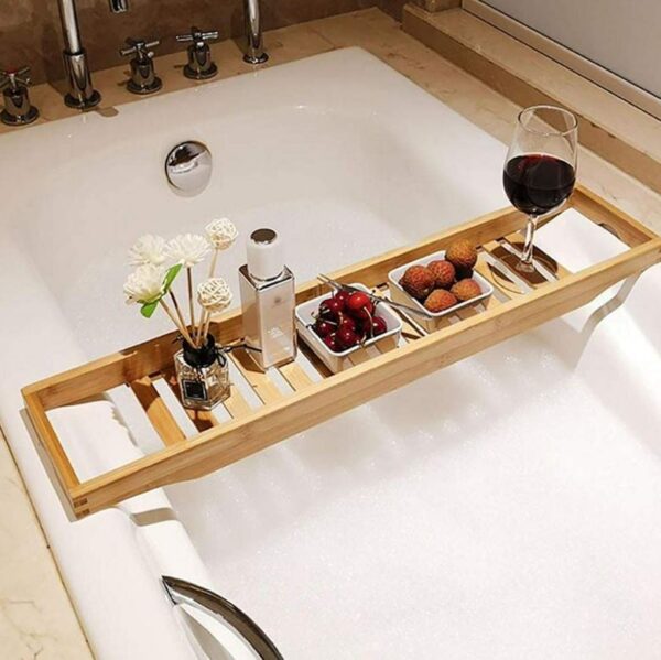 Expandable Bamboo Bathtub Comfort Tray - Image 3