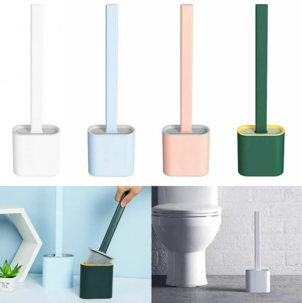 Silicone Flex Toilet Brush With Holder - Image 3