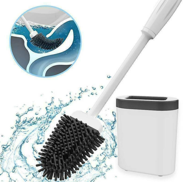 Silicone Flex Toilet Brush With Holder - Image 4