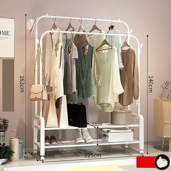 Clothing Garment Rack with Wheels - Image 3