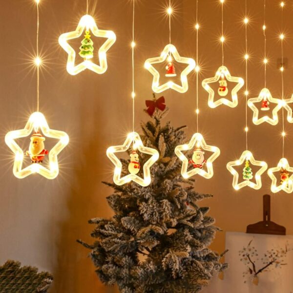 Star Window Curtain Lights With Pendants - Image 4