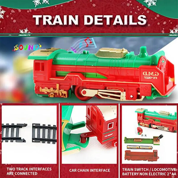 Christmas Electric Construction Train Track Set - Image 5