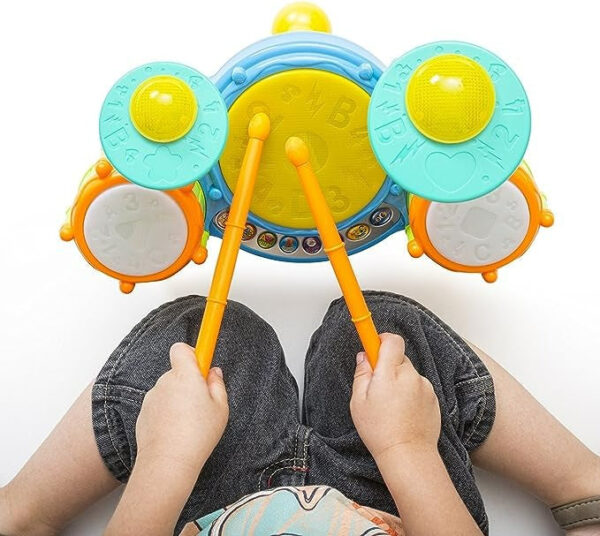 Big Beats Pre-School Jazz Drum Set with Preloaded Songs and Music - Image 3