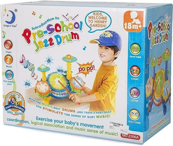 Big Beats Pre-School Jazz Drum Set with Preloaded Songs and Music - Image 5