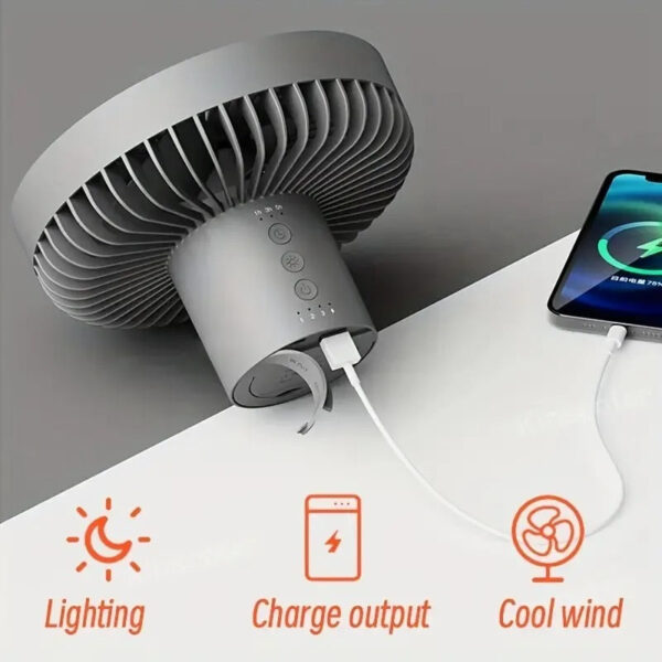 Multifunctional Mini Chargeable Fan With Night Light - Image 3