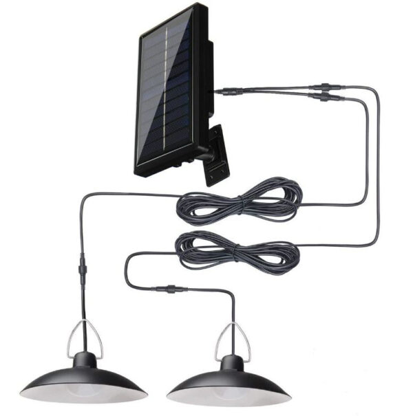 Solar LED Double Hanging Pendant Light - Image 4