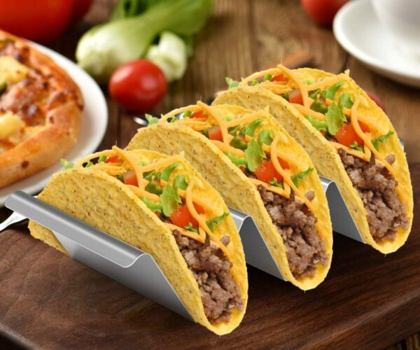 Stainless Steel Taco Holder Stand (3 Compartment) - Image 3