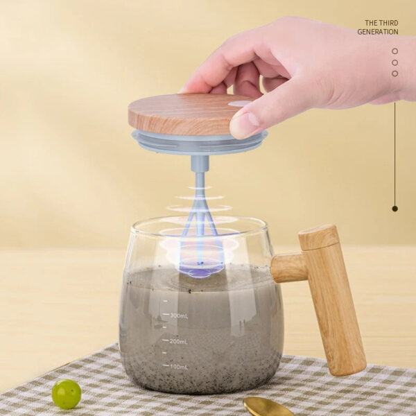 Portable Electric Stirring Glass Coffee Cup (400ml) - Image 4