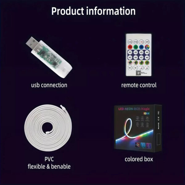 LED RGB Indoor Strip Light With Remote Control (5m) - Image 3