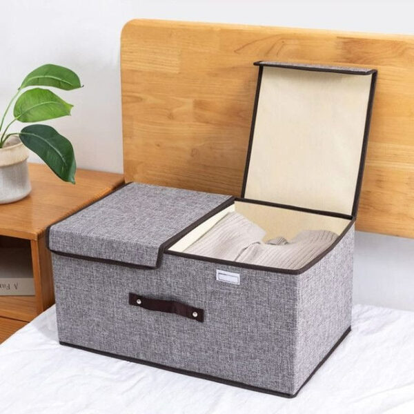 Folding Non-Woven Storage Box With Double Lid (Each) - Image 4