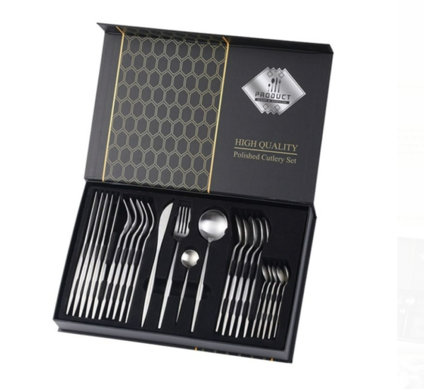 Polished Cutlery Set (24 pcs)(Silver) - Image 4