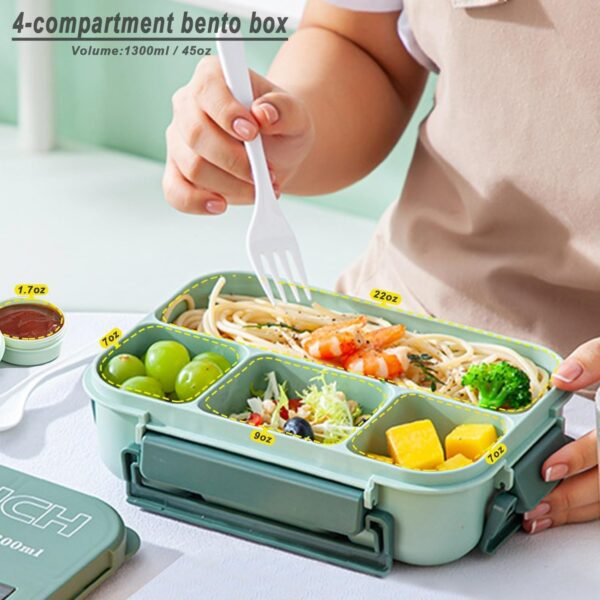 Student Office Lunch Box With Tableware (1.3L) - Image 4