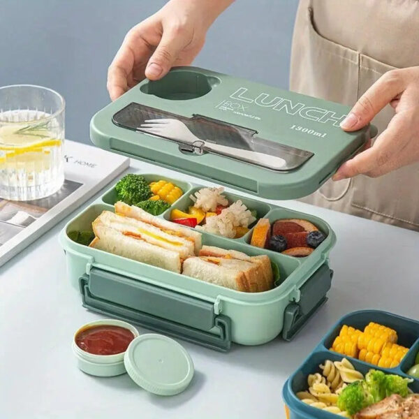 Student Office Lunch Box With Tableware (1.3L) - Image 5