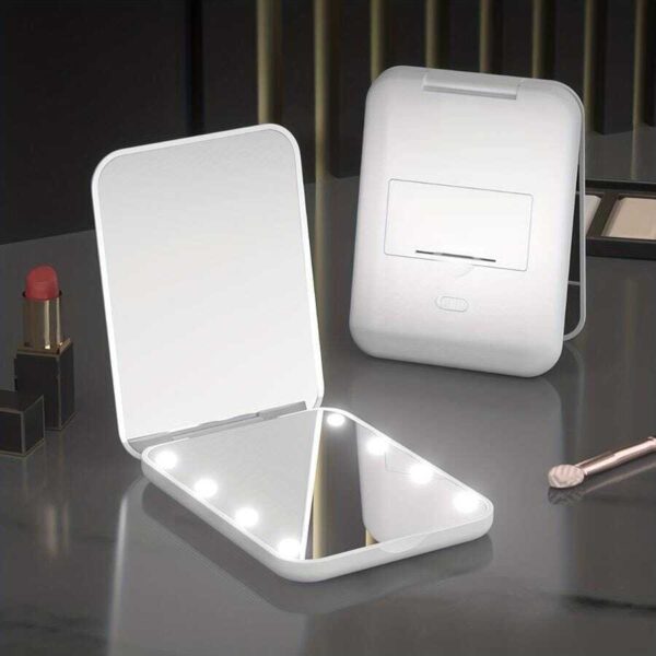 Portable Handheld Foldable Led Light Makeup Mirror - Image 3