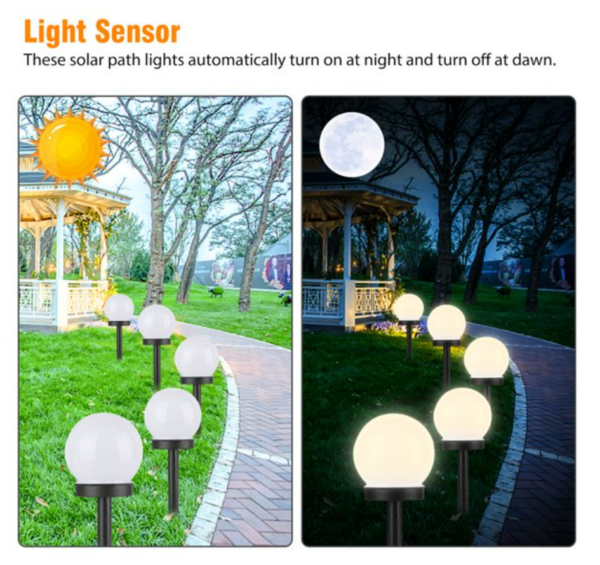 Round LED Solar Outdoor Patio Mini Bobo Lamps (2 pcs) - Image 4