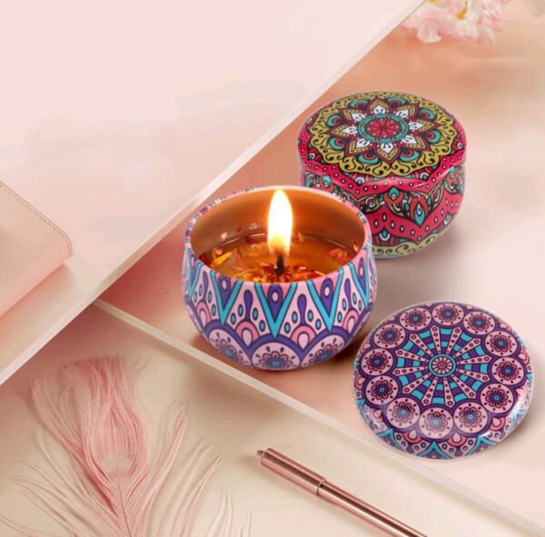 Coco Aroma Candle In Colourful Patterned Tin (65ml) - Image 3