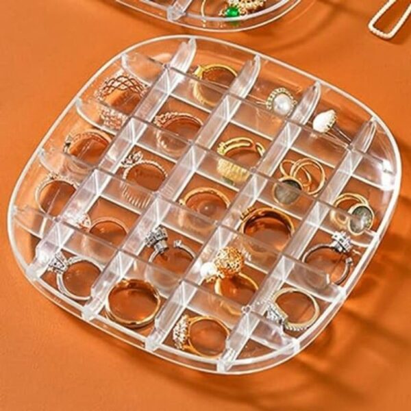 Transparent Jewellery Tray Organiser (2 Layers) - Image 3