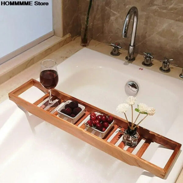 Expandable Bamboo Bathtub Comfort Tray - Image 4