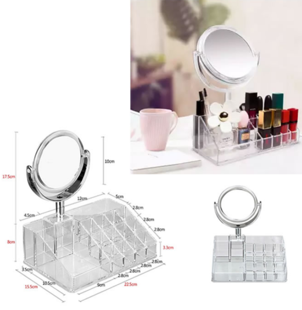 Make Up Organiser with Mirror (16 Grid) - Image 5