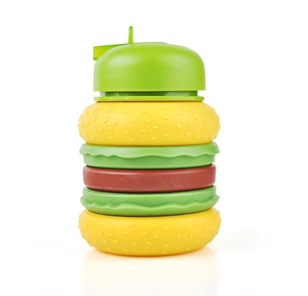 Collapsible Silicone Hamburger Water Bottle - Image 3