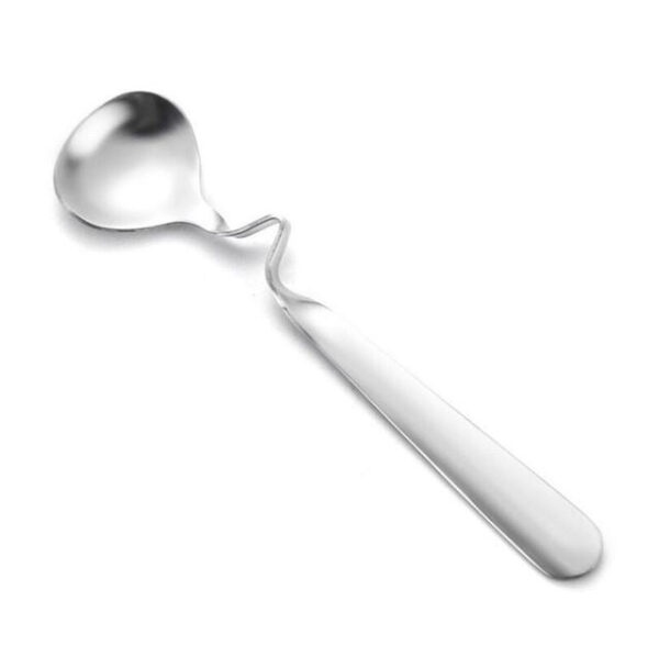 Curved Coffee Spoon Set (6 pcs)(14cm)(Silver) - Image 5