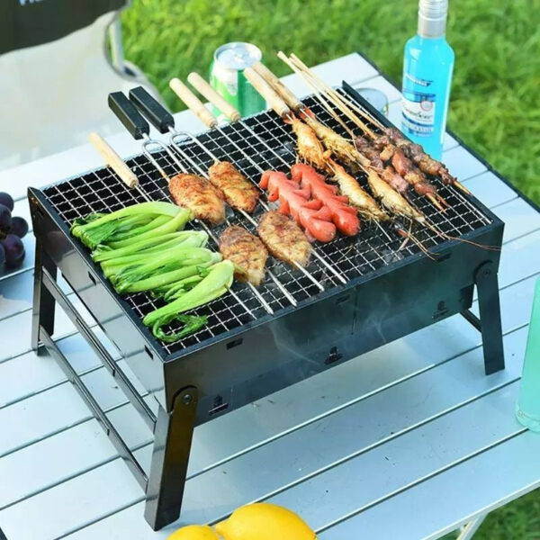 Portable Outdoor Stainless Steel Foldable BBQ Grill Pit - Image 3