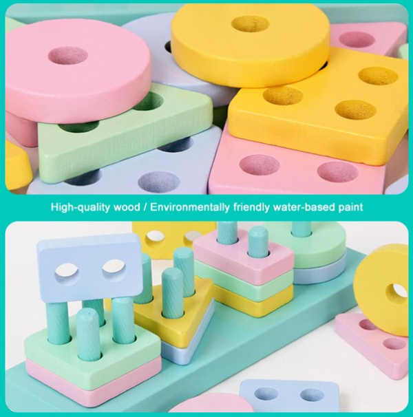 Wooden Sorting And Stacking Toy - Image 5