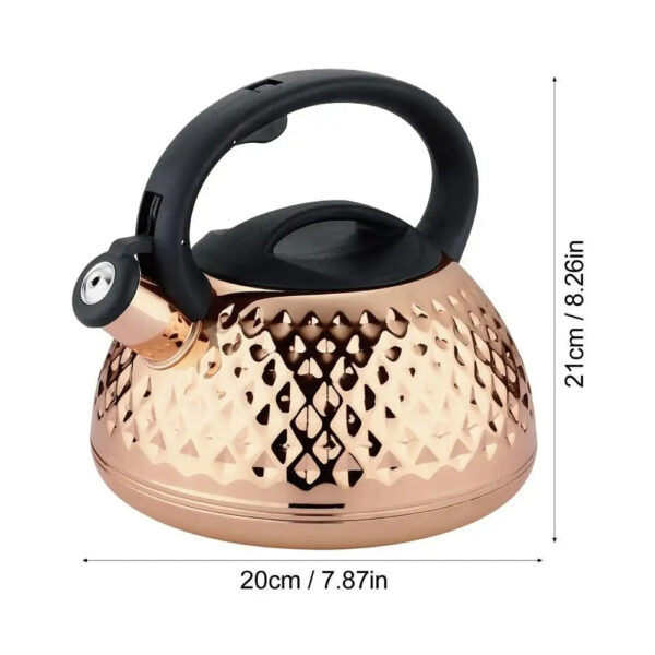 Stainless Steel Stove Top Whistling Kettle (Golden) - Image 4