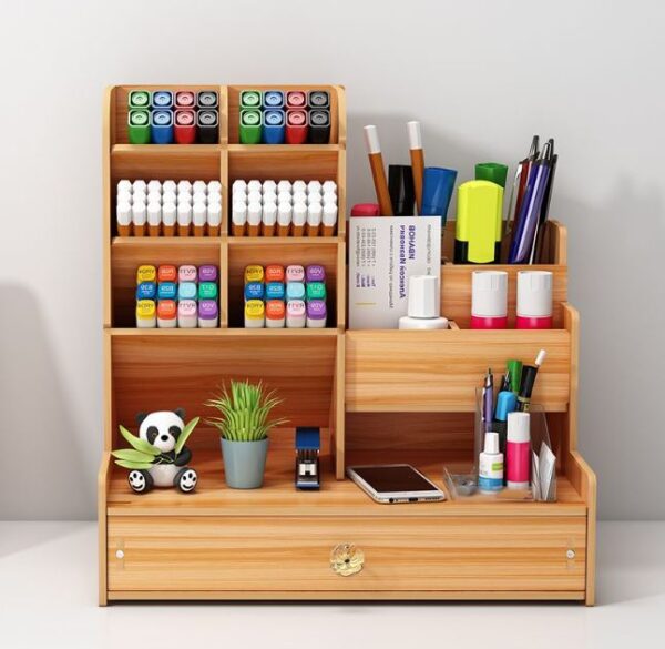 Wooden Stationery Desktop Organizer