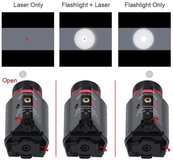 Pistol Flashlight Red Laser - Image 3