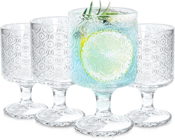 Romantic Vintage Goblet Glass Set (220ml)(6 pcs) - Image 3