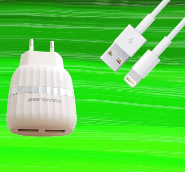 USB Travel Charger (2 Port)(1m)(iPhone)