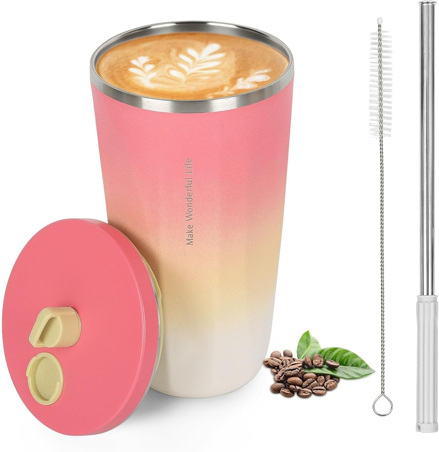 Gradient Tumbler With Straw (600ml)