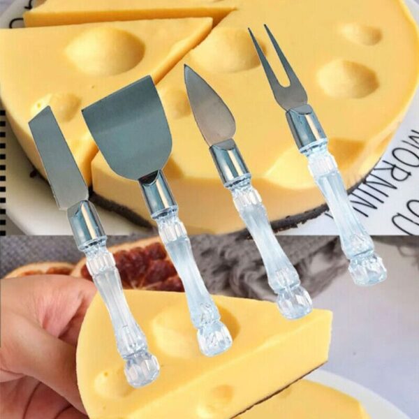 Clear Handle Cheese Knife Set (4 pcs) - Image 3