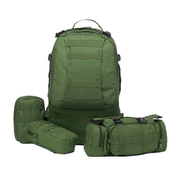 Travel Camping Bag With Three Molle Bags (Green) - Image 3