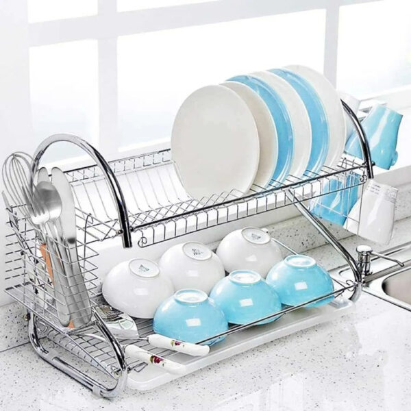 Stainless Steel Dish Drainer (2 Tier) - Image 2