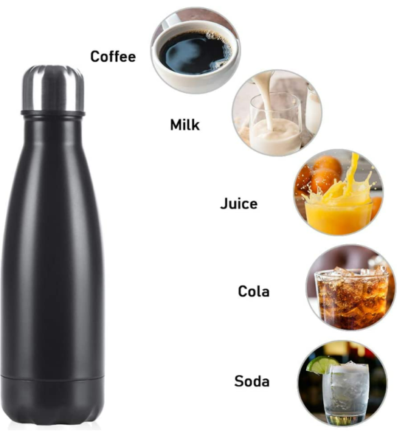 Double Wall Vacuum Insulated Stainless Steel Bottle (1L)(Black) - Image 4