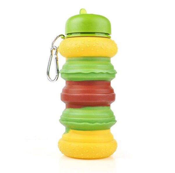 Collapsible Silicone Hamburger Water Bottle - Image 5