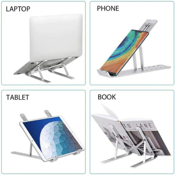 Adjustable Aluminium Foldable Notebook Stand - Image 5