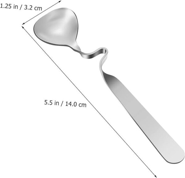 Curved Coffee Spoon Set (6 pcs)(14cm)(Silver) - Image 4