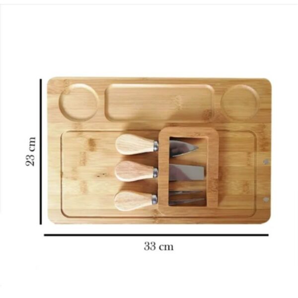 Bamboo Cheese Board Set (5 pcs) - Image 5