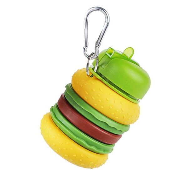 Collapsible Silicone Hamburger Water Bottle - Image 4