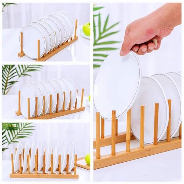 Wooden Plate Rack (8 Slots) - Image 4