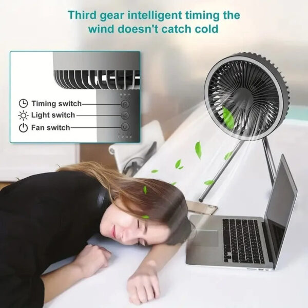 Multifunctional Mini Chargeable Fan With Night Light - Image 5