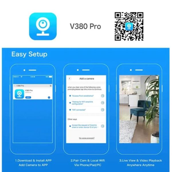 WIFI Outdoor Security Camera (V380 Pro App) - Image 8