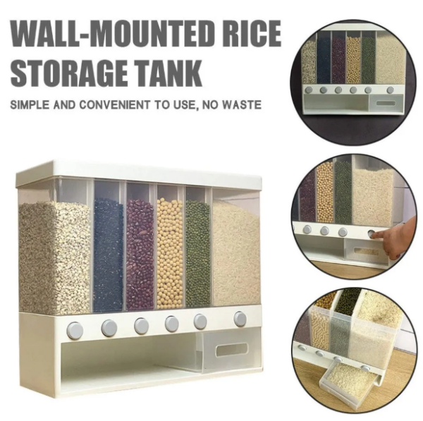 6in1 Wall Mounted Dry Food And Cereal Dispenser - Image 3