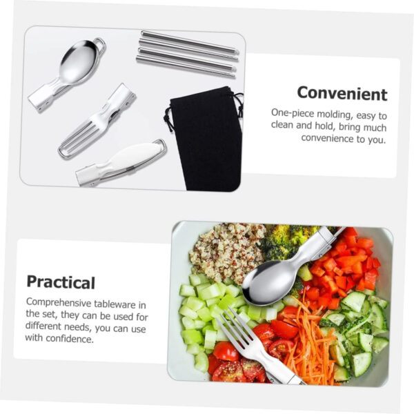 Folding Travel Tableware Cutlery Set (4 pcs) - Image 5