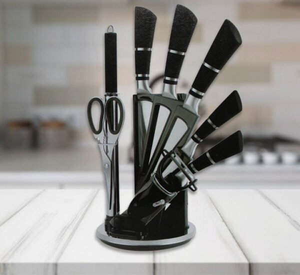 Delicate Touch Knife Set With Rotating Stand (9 pcs) - Image 5