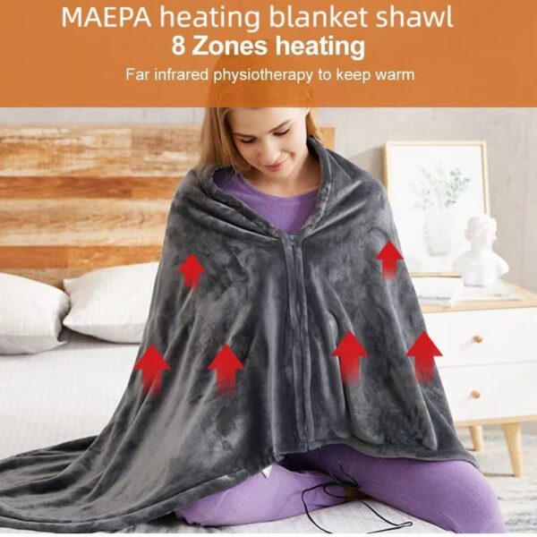 Luxury Flannel Wearable Heated Throw Blanket - Image 4