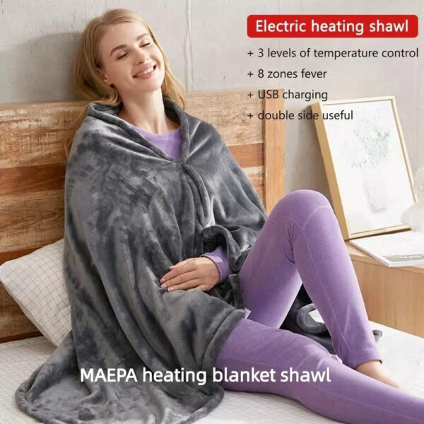 Luxury Flannel Wearable Heated Throw Blanket - Image 3